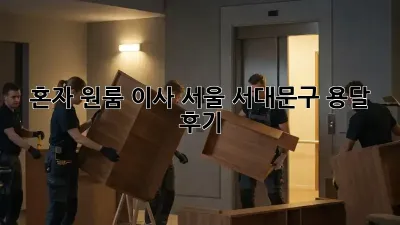 혼자 원룸 이사? 서울 서대문구 용달 후기!
